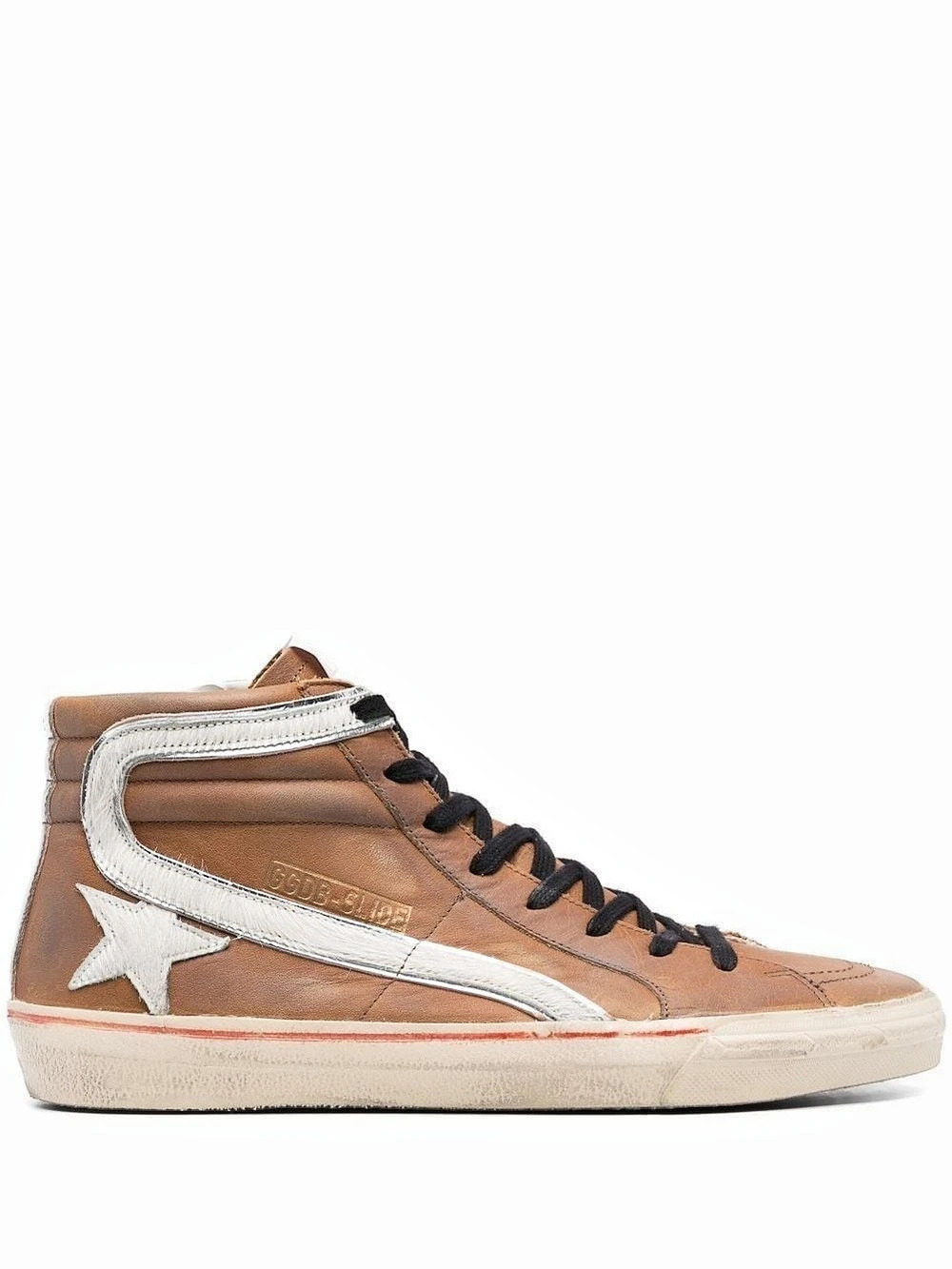 GOLDEN GOOSE | Vintage Slide Star Sneaker in Cognac, White & Ice (36)